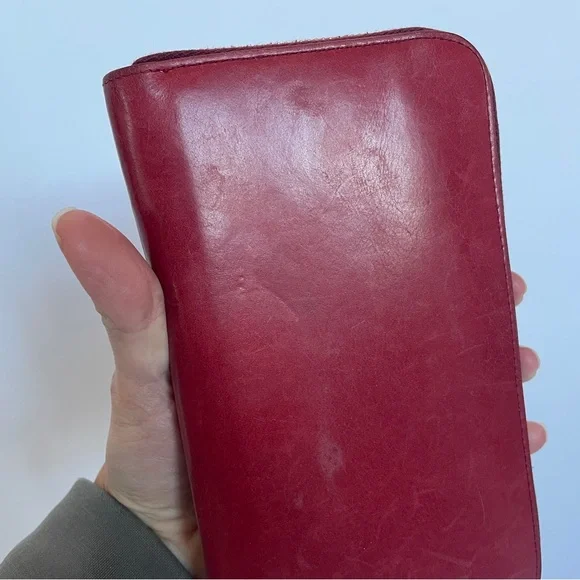 PRADA // Light Red Leather Continental Wallet - Picture 7 of 11